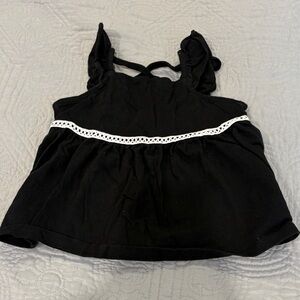 Janie and Jack | Black Top with White Trim | 18-24 months
